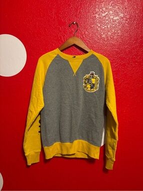 Universal Grey and Yellow Crewneck Sweatshirt with Crest Patch